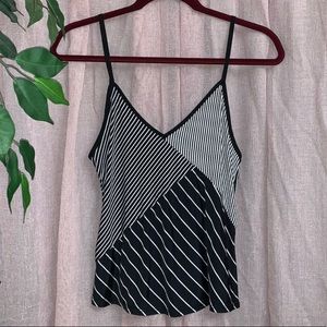 Striped TopShop black and white tank top